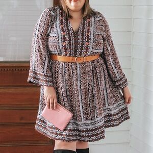 Floral geometric Print Dress